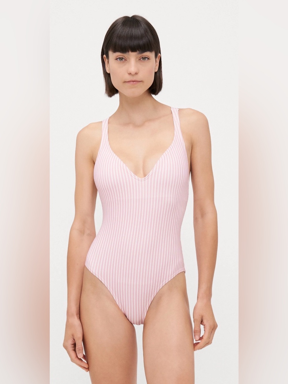 Michael Kors Pink Stripe Ring Detail One Piece Swimsuit NWT Size 14